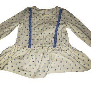 Matilda Jane‎ Moments with You Long Sleeved Top Childs Size 6 Acorns Cream Blue